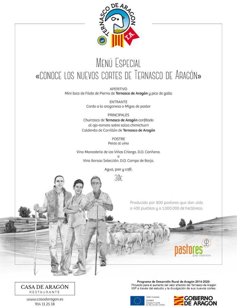 Menú especial conoce los nuevos cortes de Ternasco de Aragón