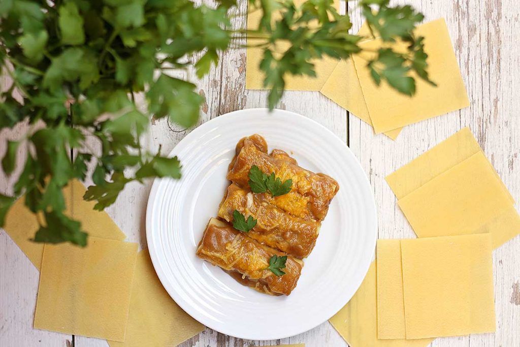 canelones de carrillon de cordero ternasco de aragon guisado